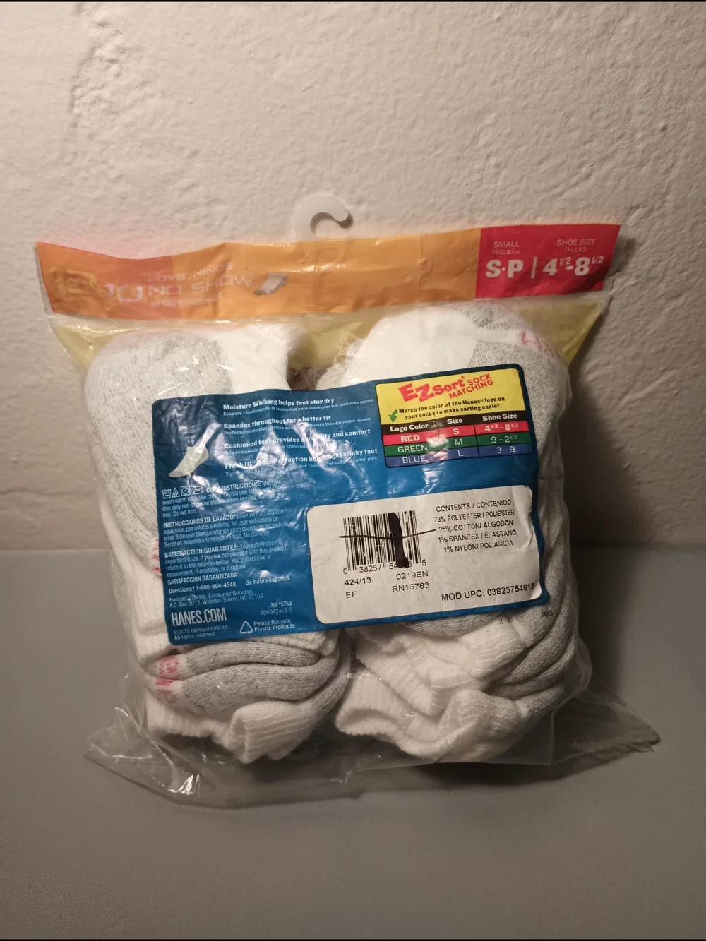 Hanes Boys' Cushion No Show Sock